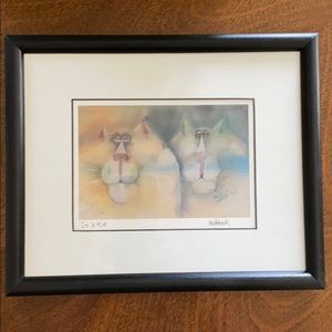 “In a Mist” framed Cat Watercolor by Don Nedobeck